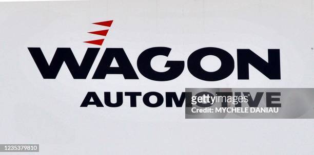 Picture taken on December 12, 2008 in Orbec, Normandy, northwestern France, showsthe logo of the factory of European car parts maker, British Wagon...