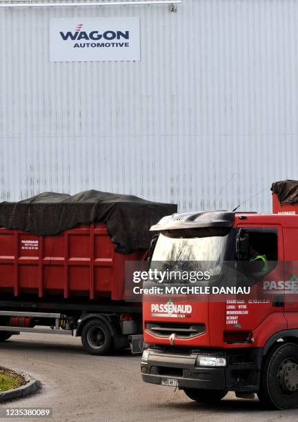 Picture taken on December 12, 2008 in Orbec, Normandy, northwestern France, shows the entrance of the factory of European car parts maker, British...