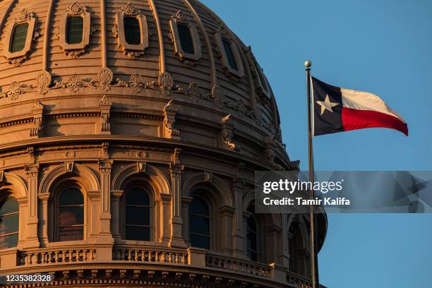 The Texas State Capitol is seen on the first day of the 87th Legislature's third special session on September 20, 2021 in Austin, Texas. Following a...