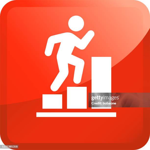 businessman climbing bar graph icon - bar graph stock illustrations
