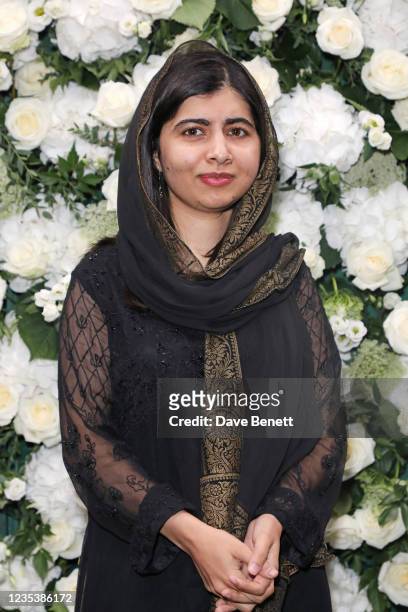 Malala Yousafzai attends an intimate dinner and party hosted by British Vogue and Tiffany & Co. To celebrate Fashion and Film during London Fashion...