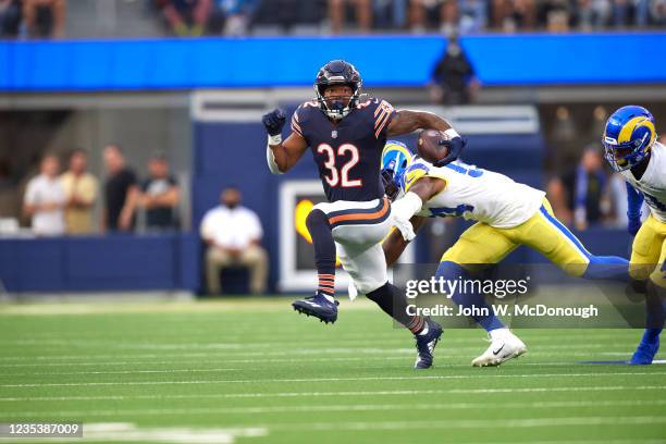 Chicago Bears David Montgomery in action, rushing vs Los Angeles Rams at SoFi Stadium. Inglewood, CA 9/12/2021 CREDIT: John W. McDonough