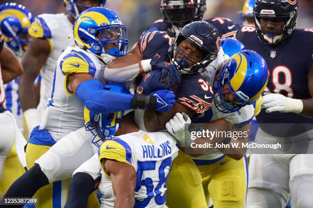 Chicago Bears David Montgomery in action, rushing vs Los Angeles Rams at SoFi Stadium. Inglewood, CA 9/12/2021 CREDIT: John W. McDonough