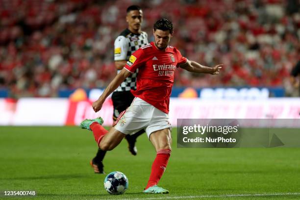 Roman Yaremchuk of SL Benfica in action during the Portuguese League football match between SL Benfica and Boavista FC at the Luz stadium in Lisbon,...