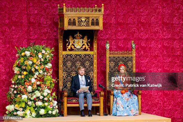 King Willem-Alexander of The Netherlands and Queen Maxima of The Netherlands attends Prinsjesdag, the annual opening of the parliamentary year, in...