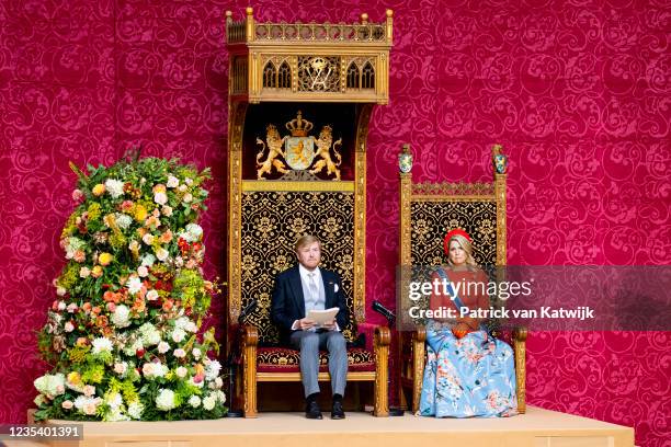 King Willem-Alexander of The Netherlands and Queen Maxima of The Netherlands attends Prinsjesdag the annual opening of the parliamentary year in the...