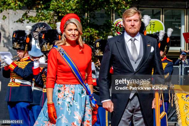 King Willem-Alexander of The Netherlands and Queen Maxima of The Netherlands attends Prinsjesdag the annual opening of the parliamentary year in the...