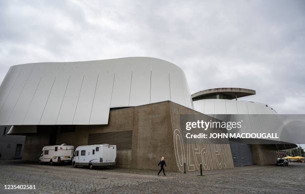 View taken on September 19, 2021 shows the Ozeaneum aquarium, inaugurated by German Chancellor Angela Merkel in 2008, in Merkel's soon to be former...
