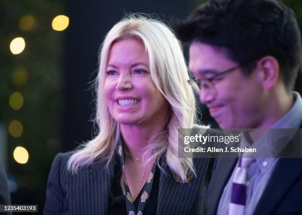 September 20: Sun-Ho Lee, right, Bibigo Head of Global Business Planning, and Jeanie Buss, CEO / Governor / Co-owner of the Los Angeles Lakers,...
