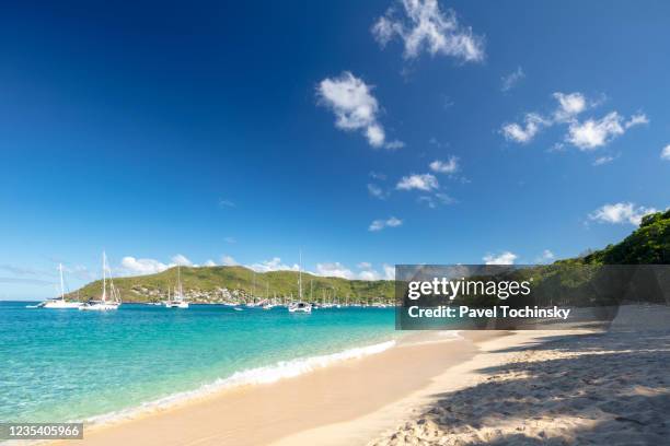 princess margaret beach in bequia, st vincent and the grenadines, 2019 - bequia stock pictures, royalty-free photos & images