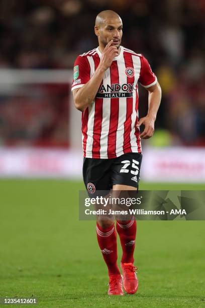 Adlene Guedioura of Sheffield United during the Carabao Cup Third Round match between Sheffield United and Southampton at Bramall Lane on September...