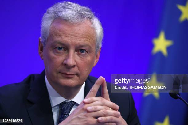 France's Finance and Economy Minister Bruno Le Maire attends the presentation of the 2022 finance bill at the Economy ministry in Paris on September...