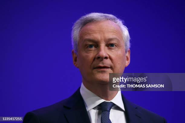 France's Finance and Economy Minister Bruno Le Maire attends the presentation of the 2022 finance bill at the Economy ministry in Paris on September...