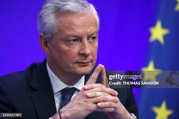 France's Finance and Economy Minister Bruno Le Maire attends the presentation of the 2022 finance bill at the Economy ministry in Paris on September...