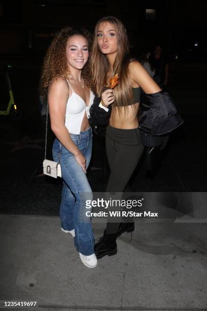 Sofie Dossi and Brighton Sharbino are seen on September 21, 2021 in Los Angeles, California.