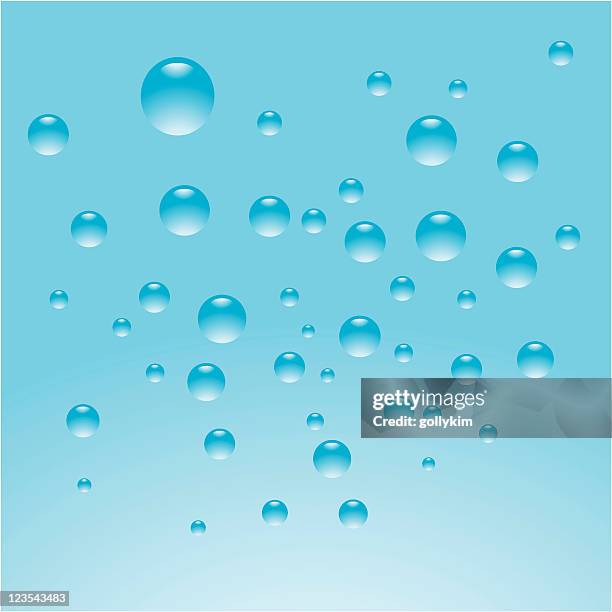 blue droplets/bubbles - refraction stock illustrations