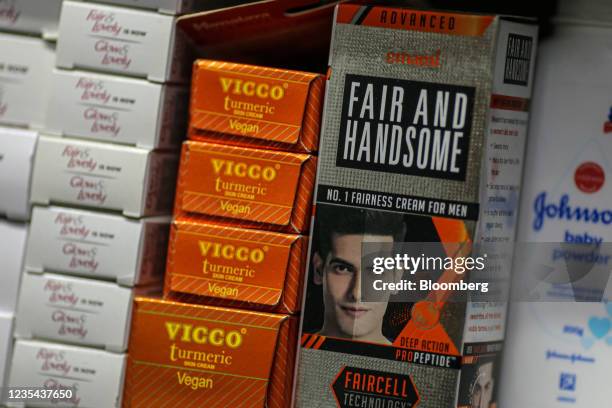 Emami Fair And Handsome Fairness Cream For Men at a general store in Mumbai, India, on Friday, Sept. 3, 2021. From Thailand to India, pharmacies and...