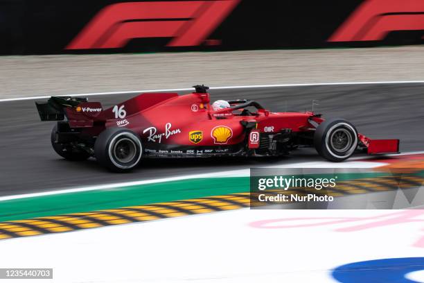 Charles Leclerc, Scuderia Ferrari competes during the Formula 1 Heineken Gran Premio D'italia 2021, Italian Grand Prix, 14th round of the 2021 FIA...