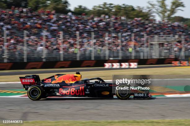 Max Verstappen, Red Bull Honda competes during the Formula 1 Heineken Gran Premio D'italia 2021, Italian Grand Prix, 14th round of the 2021 FIA...