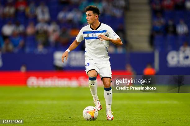 Manu Garcia of Deportivo Alaves during the La Liga match between RCD Espanyol v Deportivo Alaves played at RCDE Stadium on September 22, 2021 in...