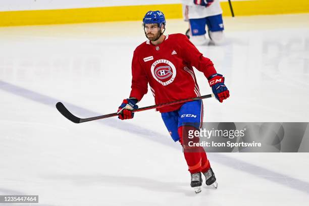 Look on Montreal Canadiens Defenceman Charles-David Beaudoin during the Montreal Canadiens Training Camp on September 23 at Bell Sports Complex in...