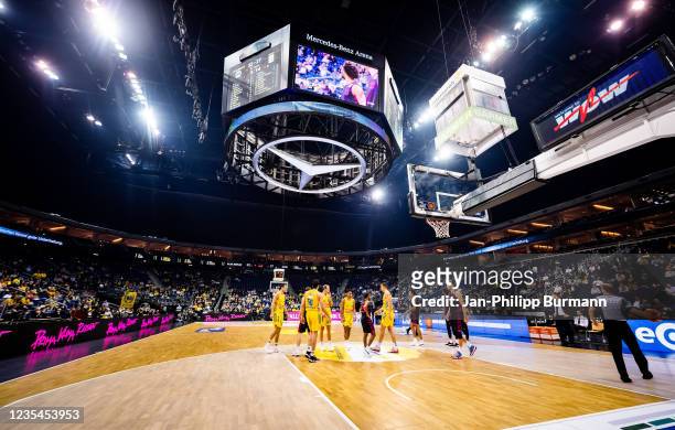 General view of the Mercedes-Benz Arena Berlin during the Basketball Bundesliga match between ALBA Berlin against the Telekom Baskets Bonn at...