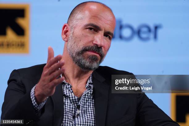 Dara Khosrowshahi, Chief Executive Officer, Uber, speaks onstage during the 2021 Concordia Annual Summit - Day 3 at Sheraton New York on September...