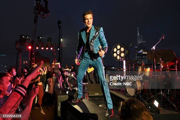 Episode 1521 -- Pictured: Musical guest The Killers perform on Thursday, September 23, 2021 --