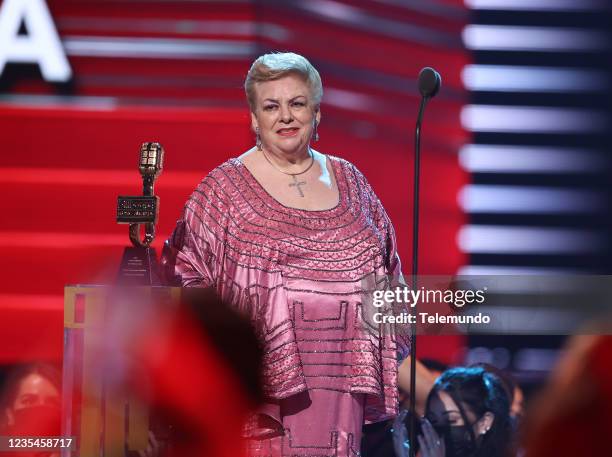 Pictured:Paquita la del Barrio on stage at the Watsco Center in Coral Gables, FL on September 23, 2021 --