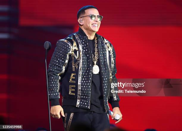 Pictured: Daddy Yankee on stage at the Watsco Center in Coral Gables, FL on September 23, 2021 --