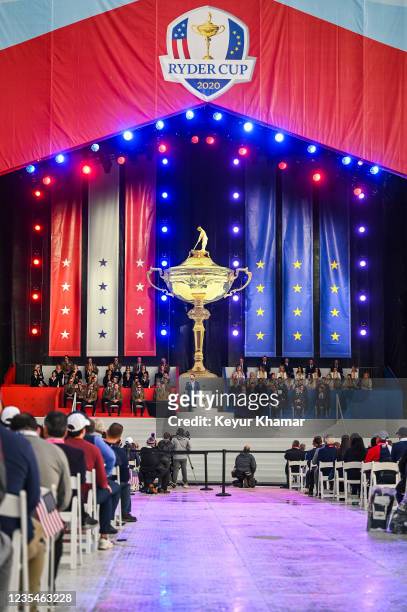 General view of the stage as the U.S. Team and Team Europe attend the Opening Ceremony for the 43rd Ryder Cup at Whistling Straits on September 23,...