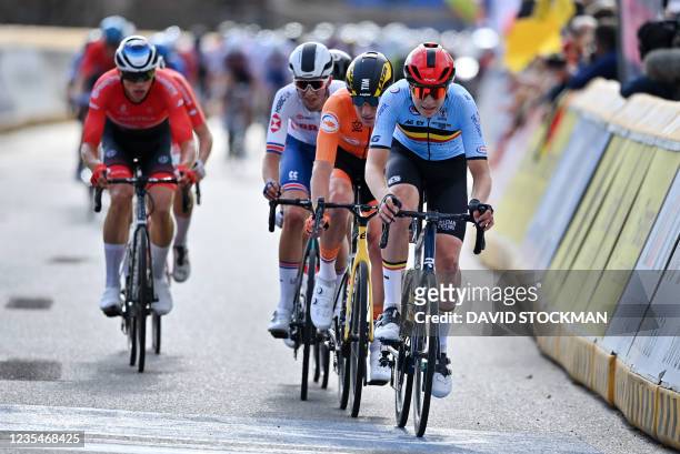 Belgian Florian Vermeersch pictured in action during the men U23 road race on the sixth day of the UCI World Championships Road Cycling Flanders 2021...