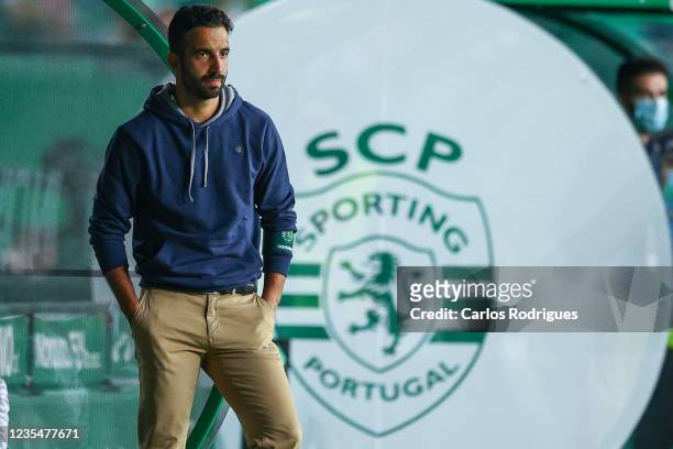 Ruben Amorim of Sporting CP during the Liga Portugal Bwin match between Sporting CP and CS Maritimo at Estadio Jose Alvalade on September 24, 2021 in...