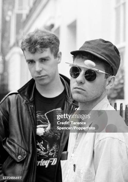 Chris Lowe and Neil Tennant who were the British pop duo known as the Pet Shop Boys in London, England circa August, 1986.