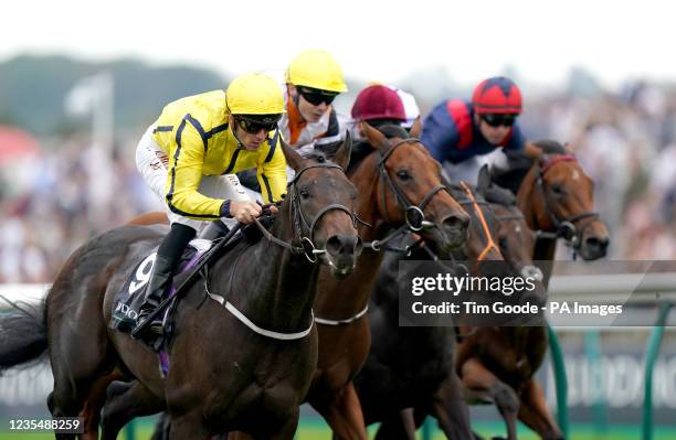 Perfect Power ridden by Christophe Soumillon on their way to winning the Juddmonte Middle Park Stakes during Juddmonte Day of the Cambridgeshire...
