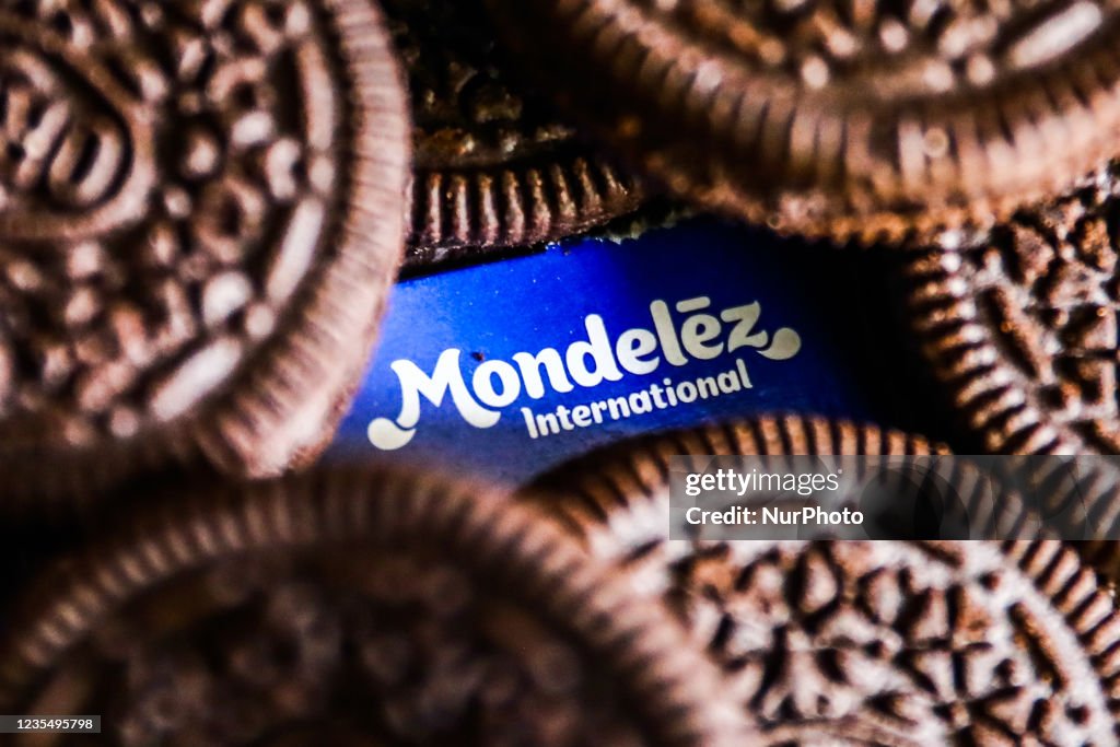 Mondalez Raffles Mondelez International logo and Oreo cookies are seen in this... News ...
