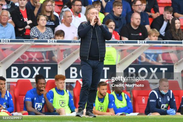 Steve Cooper, Nottingham Forest head coach shouts instructions during the Sky Bet Championship match between Nottingham Forest and Millwall at the...