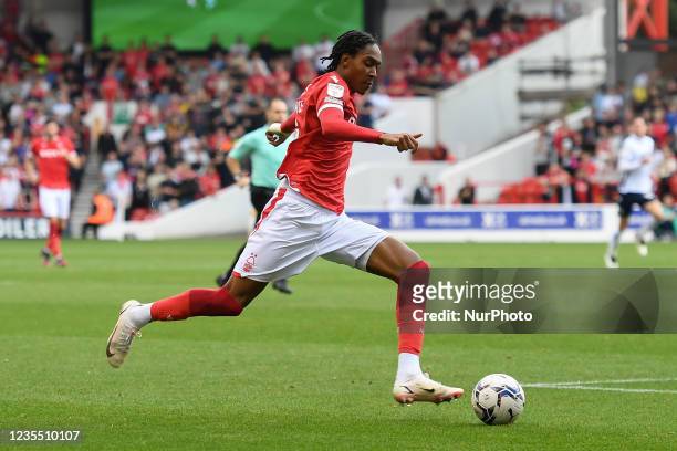 Djed Spence of Nottingham Forest in action during the Sky Bet Championship match between Nottingham Forest and Millwall at the City Ground,...