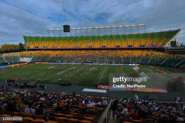 General view of the Commonwealth Stadium in Edmonton during the opening day of the HSBC Canada Sevens tournament.On Saturday, 25 September 2021, in...