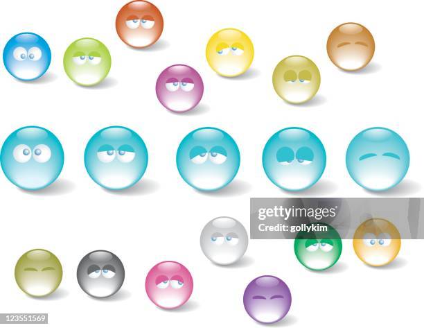sleepy icons - playing marbles stock illustrations