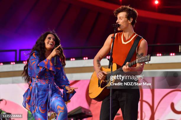 Camila Cabello and Shawn Mendes at Global Citizen Live on September 25, 2021 in New York City.