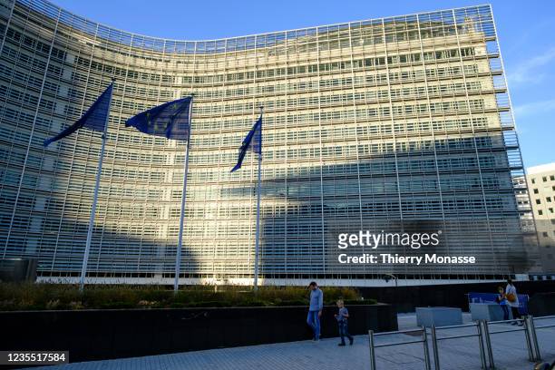 The Berlaymont, headquarter of the European Commission, in Brussels houses the offices of the President of the European Commission and the...