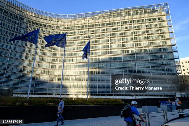 The Berlaymont, headquarter of the European Commission, in Brussels houses the offices of the President of the European Commission and the...