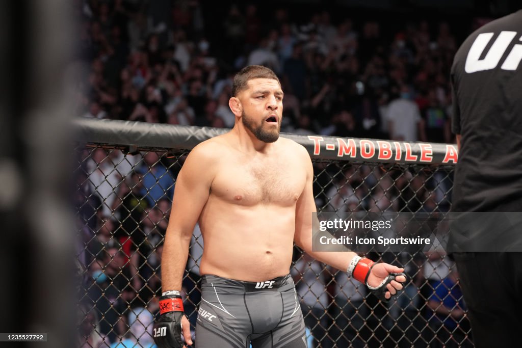 Nick Reed Ufc Nick Diaz enters the Octagon in his middleweight fight during UFC 266 ...