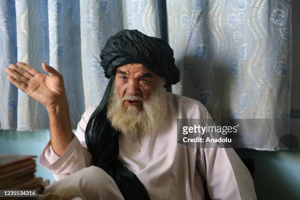 Mevlevi Muhammad Shah Ahund, a close friend of Mullah Omar, the founder of the Taliban, speaks during an exclusice interview with Anadolu Agency...