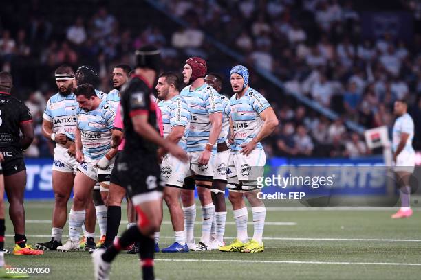 Ali OZ of Racing 92, Camille CHAT of Racing 92, Ali OZ of Racing 92, Bernard LE ROUX of Racing 92 and Wenceslas LAURET of Racing 92 during the Top 14...