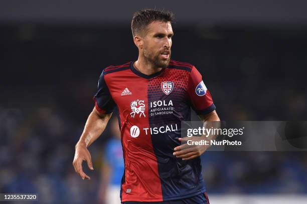 Kevin Strootman of Cagliari Calcio during the Serie A match between SSC Napoli and Cagliari Calcio at Stadio Diego Armando Maradona Naples Italy on...