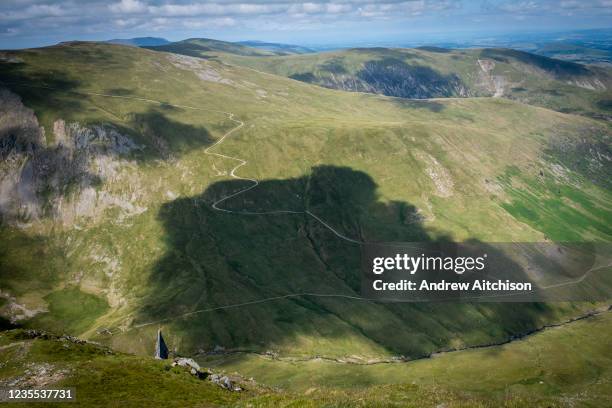 Incredible views of the western Fells from the summit of Catstye Cam in The Lake District, Cumbria, United Kingdom on the 2nd of August 2021. Catstye...