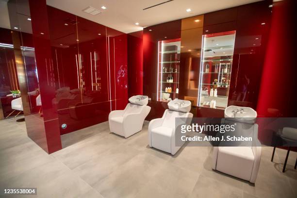 Beverly Hills, CA A view of the beauty salon at The One Bel Air, a 105,000-square-foot mansion by Nile Niami of Skyline Development and designed by...