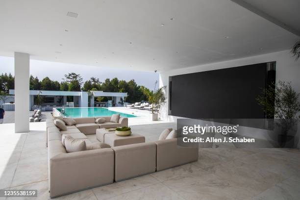 Beverly Hills, CA A view of the family living room at The One Bel Air, a 105,000-square-foot mansion by Nile Niami of Skyline Development and...